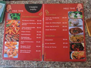 Menu 2/5 at Mile Time in Quito