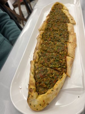 Vegan pide  at Çinili Taş Fırın in Istanbul