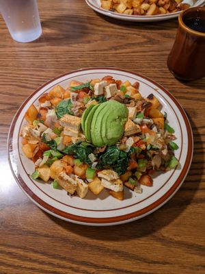 Vegan tofu potato skillet at Stagecoach in Elk Grove