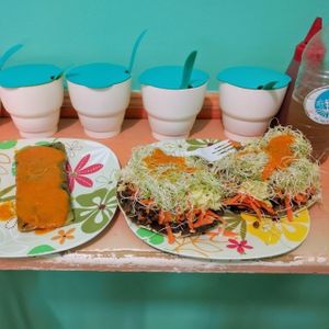 tamal and tacos at Natura 2000 in Campeche