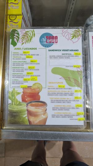 Menu as of Feb 2025 at Natura 2000 in Campeche