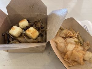 Per my usual, I dove in before taking a photo 😋 Shiitake Noodles with added tofu (you actually get way more tofu than what is shown here). I highly recommend the Vegan Kimchi  at Stiks in Sarasota