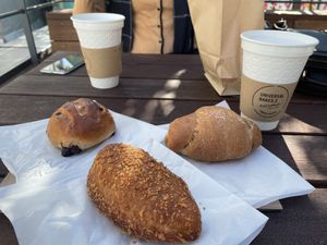 Curry pan and ginger chai   at Tokyo Vegan Bakes in Tokyo