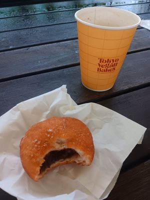 azuki donut hole at Tokyo Vegan Bakes in Tokyo