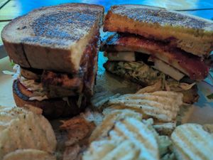 Vegan BBQ Tofu Sandwich at Telegraph Beer Garden in Oakland
