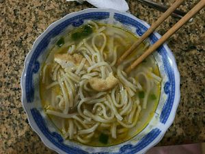 Vegetable mushroom tofu soup vermicelli, 15dongs at Tinh Tam - Minh mang in Hue