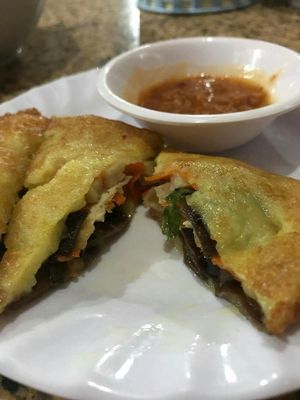 Pancakes with vegetable and mushrooms at Tinh Tam - Minh mang in Hue