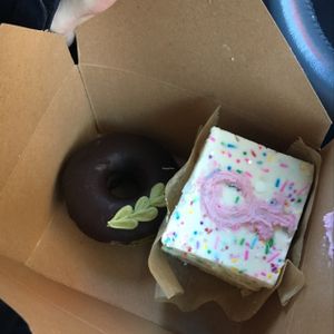 Yummy desserts! Mind chocolate donut and international womens day cake at The Lunch Room in Ann Arbor