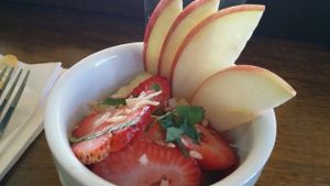 fruit cup included with breakfast bowl at The Lunch Room in Ann Arbor