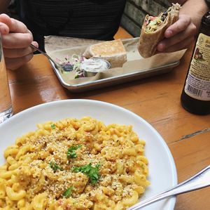 mac n cheese and grilled queso burrito at The Lunch Room in Ann Arbor