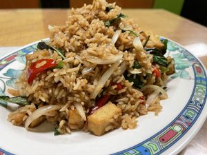 Vegan basil fried rice with tofu  at Suphan Thai Cuisine in Virginia Beach