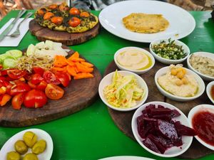 Israeli breakfast at Bayit 77 in Amirim