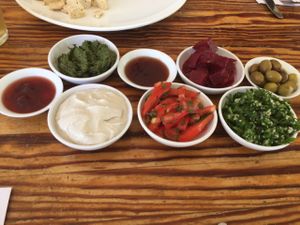 Salads at Bayit 77 in Amirim