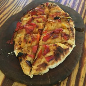 pepper vegan focaccia at Bayit 77 in Amirim