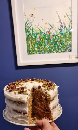 Vegan Courgette and lime Cake at Towngate Tearoom in Hebden Bridge