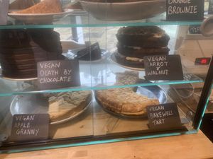 & the awesome ginger vegan 'cheesecake'  at Towngate Tearoom in Hebden Bridge