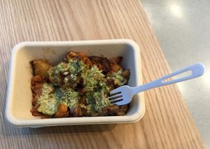Vegan cashew pesto sweet potatoes at Sweetgreen - Lexington Ave in New York City