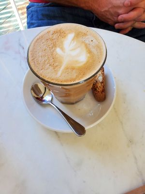 Cappucino at The Mercury Café in New Castle