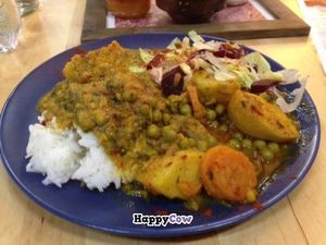 Curries of the day. A good mixed plate option on the menu. at Himalaya Vegetarian Cafe in Edinburgh