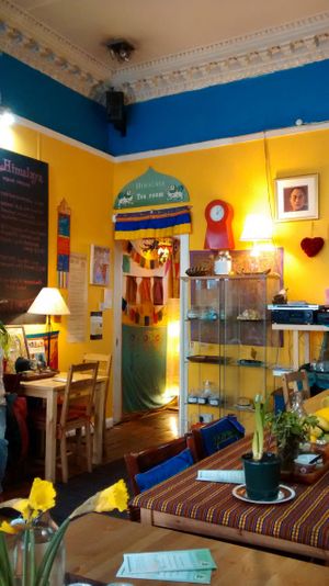 The tea room entrance. at Himalaya Vegetarian Cafe in Edinburgh