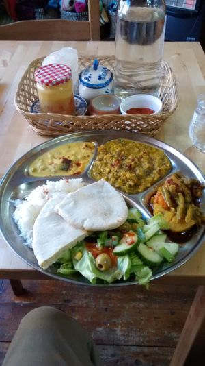 My excellent thali. at Himalaya Vegetarian Cafe in Edinburgh