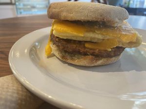 Breakfast sandwich   at Lazy Cow Bakery in Seattle