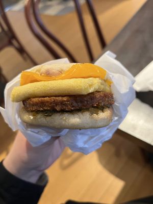 Breakfast sandwich   at Lazy Cow Bakery in Seattle