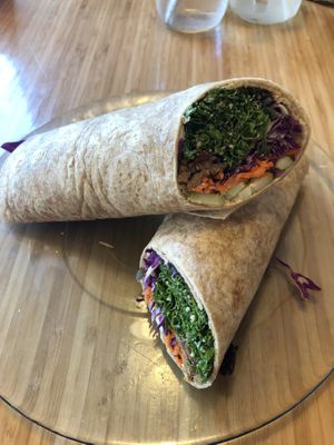 Tempeh wrap with lake ceaser salad at Choice Health Bar in Lahaina