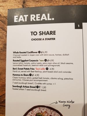 Vegan options branded as PB at Honest Greens - Tuset in Barcelona
