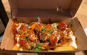 Vegan currywurst   at Frittenwerk - Hbf Leipzig in Leipzig