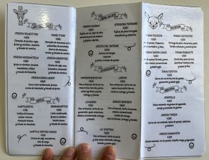 Menu  at Café Negro in Liberia