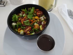 Salad with red quinoa.  at Café Negro in Liberia