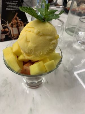 Delicious mango sorbet 😋  at Heavenly Desserts - Cambridge in Cambridge
