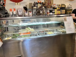 Bahn mi station at the back of the grocery store  #Veganuary at The Laughing Elephant in Wentworth Falls