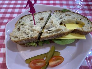 Sandwich with vegan cheese  at The Sunday Baker in Petersham