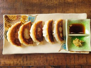 Vegan gyoza at Gajimaru in Okinawa