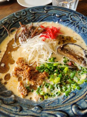 Vegan tonkotsu ramen at Gajimaru in Okinawa
