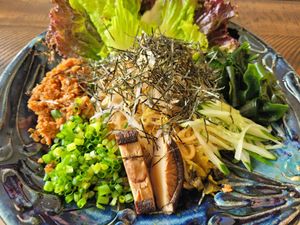 Vegan maze soba at Gajimaru in Okinawa
