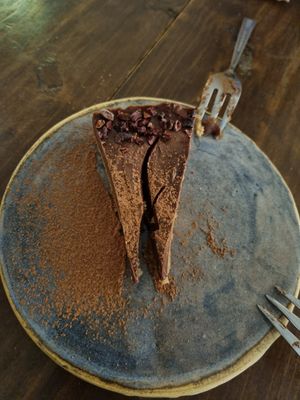 Raw chocolate cake (we started eating before taking the picturel at Gajimaru in Okinawa