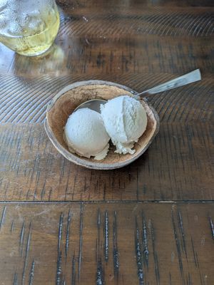 Coconut ice cream at Gajimaru in Okinawa