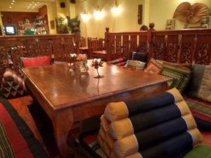 Cushioned seats with heated footwell #Veganuary at Muang Thai Restaurant in North London
