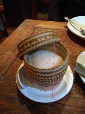Sticky rice at Muang Thai Restaurant in North London