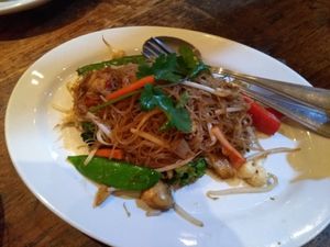 Pad Se-Ew (vegan without egg on request) at Muang Thai Restaurant in North London