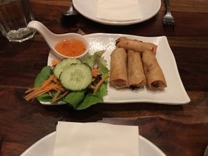 spring rolls  at Muang Thai Restaurant in North London