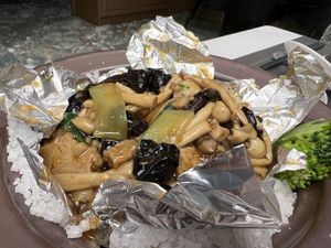 Chicken and fungus  at Love Veggie Macau in Macau