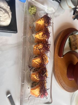 Fake sushi with vegan mayonnaise aside  at Love Veggie Macau in Macau