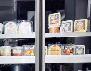 Vegan cheeses!!  at Genç Market in Antalya