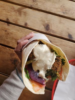 falafel wrap! (Vegan option) at Garden Kitchen Caravan in Antalya