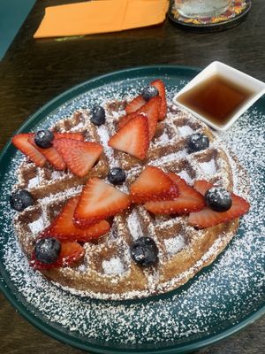 I Love You Berry Much waffles  #Veganuary at Dushi Delicious  in Oranjestad