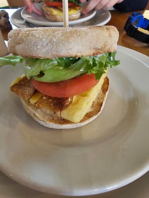 Bacon egg and cheese. Perfectly crispy, melted, and tasty! at Wild Chestnut Cafe in Florence